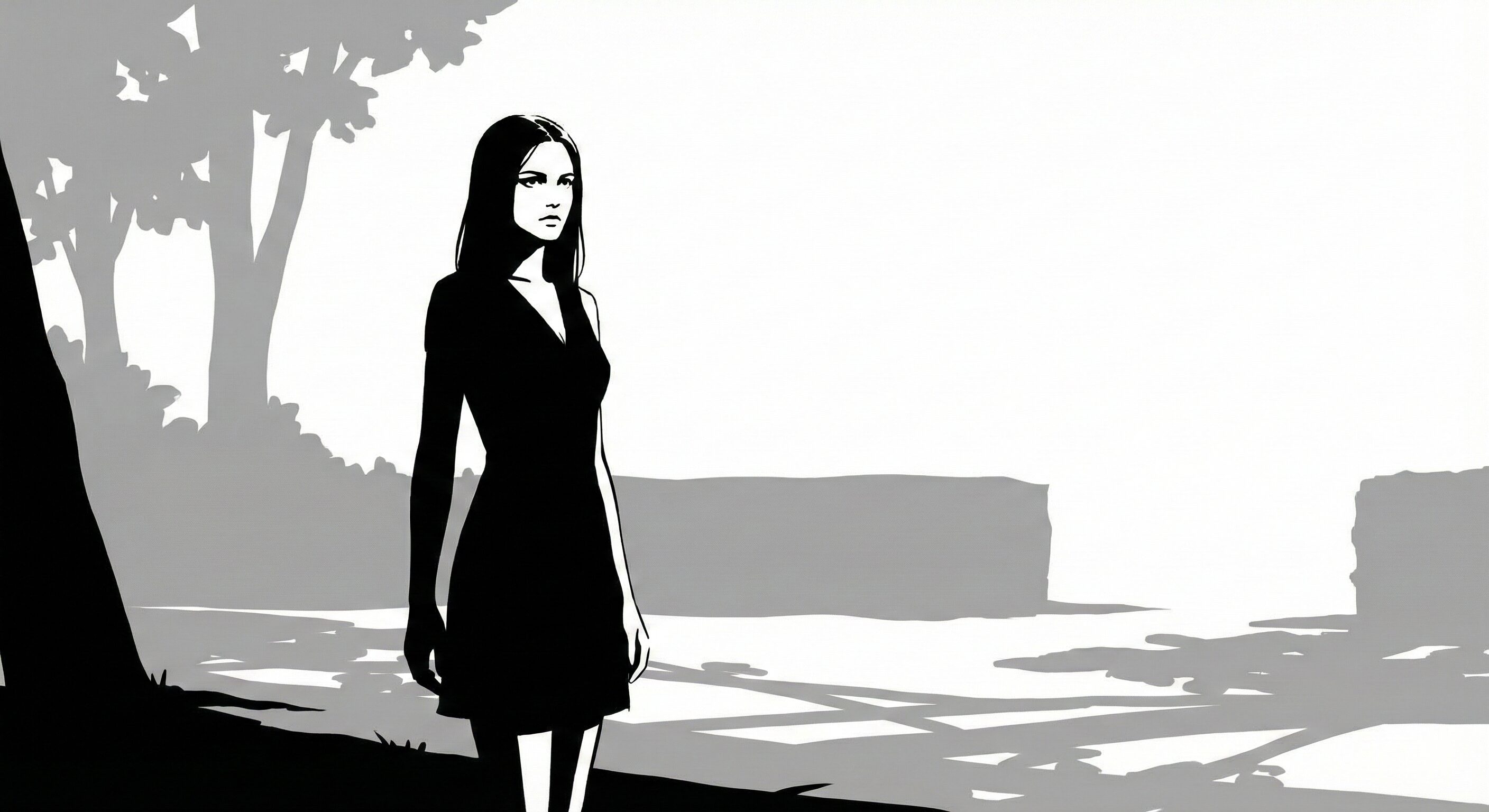 少女、木漏れ日