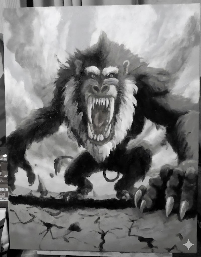 マンドリル・モノクロ